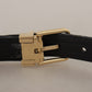 Dolce & Gabbana Elegant Navy Blue Leather Belt