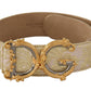 Dolce & Gabbana Elegant Gold and Pink Leather Belt