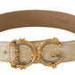 Dolce & Gabbana Elegant Gold and Pink Leather Belt