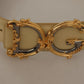 Dolce & Gabbana Beige Leather Engraved Buckle Belt