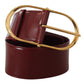 Dolce & Gabbana Engraved Logo Maroon Leather Belt