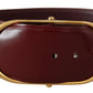 Dolce & Gabbana Engraved Logo Maroon Leather Belt