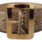 Dolce & Gabbana Elegant Leather Belt with Engraved Buckle