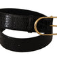 Dolce & Gabbana Chic Black Leather Logo Belt