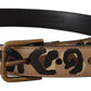 Dolce & Gabbana Elegant Leather Engraved Buckle Belt