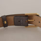 Dolce & Gabbana Elegant Engraved Buckle Leather Belt