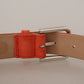 Dolce & Gabbana Elegant Suede Leather Belt in Vibrant Orange