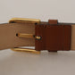 Dolce & Gabbana Elegant Leather Belt with Engraved Buckle