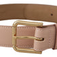 Dolce & Gabbana Elegant Light Pink Leather Belt