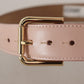 Dolce & Gabbana Elegant Light Pink Leather Belt