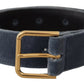 Dolce & Gabbana Elegant Navy Velvet Designer Belt