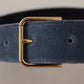 Dolce & Gabbana Elegant Navy Velvet Designer Belt