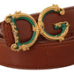 Dolce & Gabbana Elegant Leather Belt with Logo Buckle