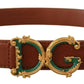 Dolce & Gabbana Elegant Leather Belt with Logo Buckle