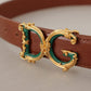 Dolce & Gabbana Elegant Leather Belt with Logo Buckle