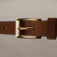 Dolce & Gabbana Elegant Suede Leather Belt with Logo Engraved Buckle