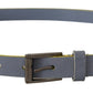 Dolce & Gabbana Elegant Suede Belt with Engraved Buckle