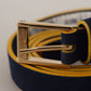 Dolce & Gabbana Chic Blue Suede Logo Buckle Belt