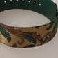 Dolce & Gabbana Elegant Green Leather Belt with Logo Buckle