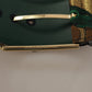 Dolce & Gabbana Elegant Green Leather Belt with Logo Buckle