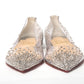 Christian Louboutin Silver Crystals Flat Point Toe Shoe