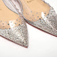 Christian Louboutin Silver Crystals Flat Point Toe Shoe