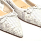 Christian Louboutin White Perforated Printed Flat Point Toe Shoe