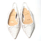 Christian Louboutin White Perforated Printed Flat Point Toe Shoe