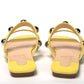 Christian Louboutin Bright Yellow Silver Wide Strap Studded Flat