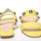 Christian Louboutin Bright Yellow Silver Wide Strap Studded Flat