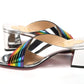 Christian Louboutin Silver Silver And Rainbow Stripe Mule Sandal