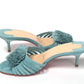 Christian Louboutin Noumea Blue Strappy Kitten Heel