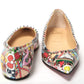 Christian Louboutin Silver Multi Print Embellished Flat Patent Point Shoe