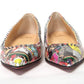 Christian Louboutin Silver Multi Print Embellished Flat Patent Point Shoe