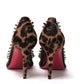 Christian Louboutin Brown Silver Leopard  Nappa And Mesh Studded High Heels Pumps