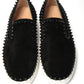 Christian Louboutin Black Pik Boat Flat Veau Shoes