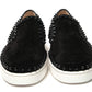 Christian Louboutin Black Pik Boat Flat Veau Shoes