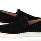 Christian Louboutin Black Pik Boat Flat Veau Shoes