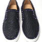 Christian Louboutin Navy/Electro Met Pik Boat Flat Shoes