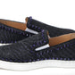 Christian Louboutin Navy/Electro Met Pik Boat Flat Shoes