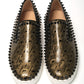 Christian Louboutin Black/Gold Version Pik Boat Flat Pat Shoes