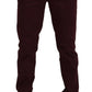 CYCLE Maroon Skinny Fit Cotton Pants