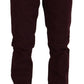 CYCLE Maroon Skinny Fit Cotton Pants