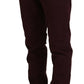 CYCLE Maroon Skinny Fit Cotton Pants