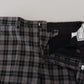 BENCIVENGA Elegant Gray Checked Gentleman's Chinos