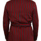 Dolce & Gabbana Elegant Red Striped Long Robe Luxury Wear