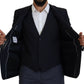 Dolce & Gabbana Elegant Navy Wool Blend Martini Blazer