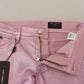 Dolce & Gabbana Metallic Pink Loose Denim Jeans