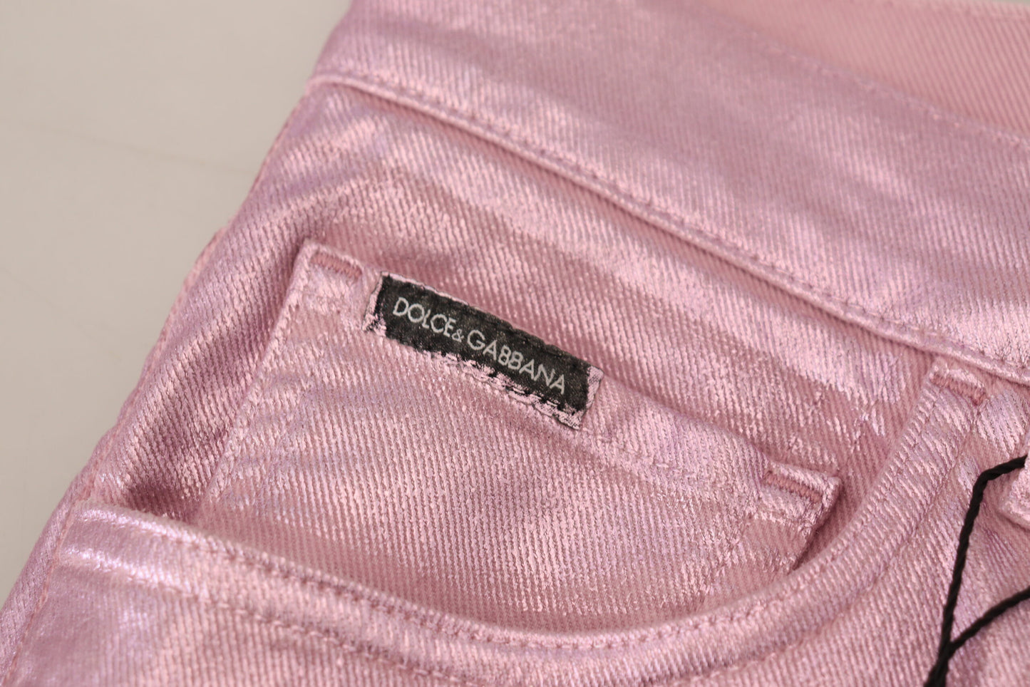 Dolce & Gabbana Metallic Pink Loose Denim Jeans