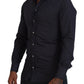 Dolce & Gabbana Elegant Slim Fit Dark Blue Dress Shirt